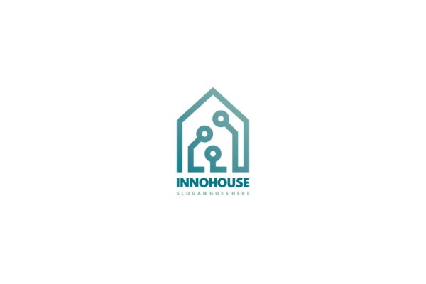 电子行业适用的Logo设计大洋岛精选模板 Electronic House Logo