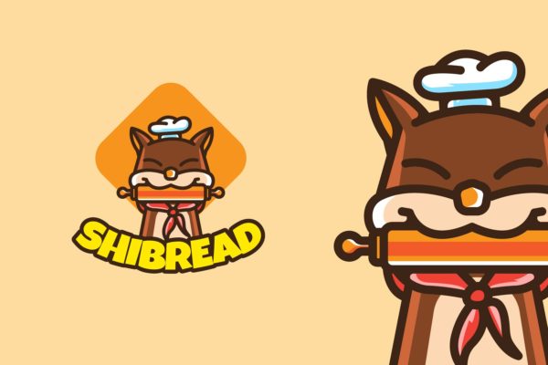 动物厨师卡通形象烘焙面包店Logo设计大洋岛精选模板 SHIBA INU BAKERY – Mascot & Esport Logo