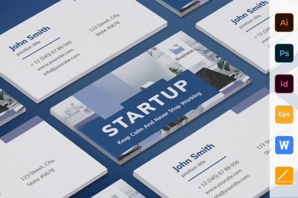 项目解决方案专家大洋岛精选名片模板 Startup Business Card