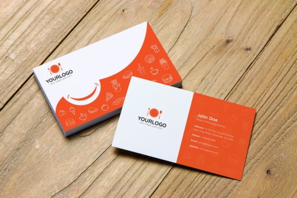餐饮企业/店铺大洋岛精选名片模板 Fast Food Business Card Template