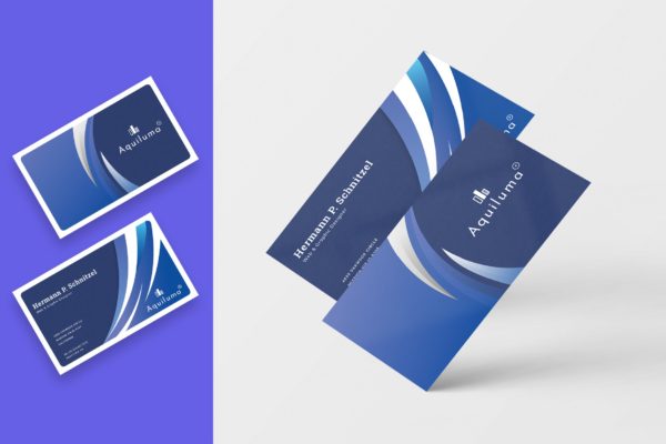 抽象几何图形企业大洋岛精选名片模板 Abstract Business Card Template