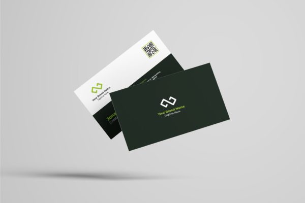 棕色配色风格企业大洋岛精选名片模板v47 Business Card Template.v47