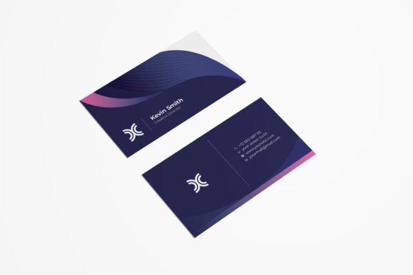 科技公司适用的企业大洋岛精选名片模板v52 Business Card Template.v52