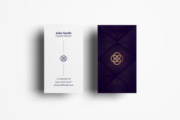 竖版印刷企业大洋岛精选名片模板v63 Business Card Template.v63