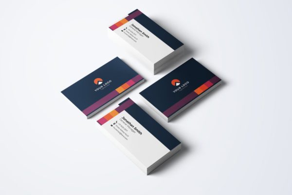 色卡设计风格企业大洋岛精选名片模板v65 Business Card Template.v65