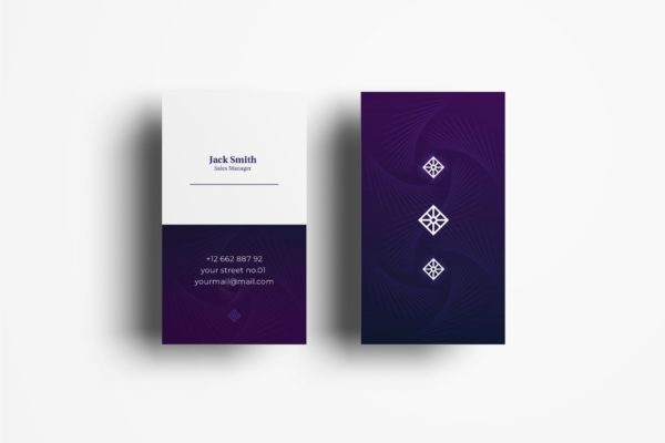 竖版印刷企业大洋岛精选名片模板v62 Business Card Template.v62