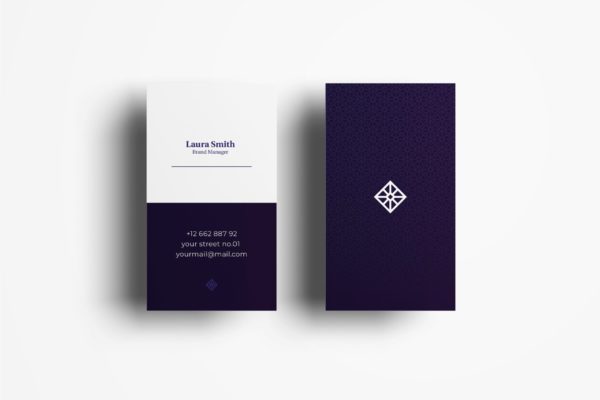竖版印刷企业大洋岛精选名片模板v61 Business Card Template.v61