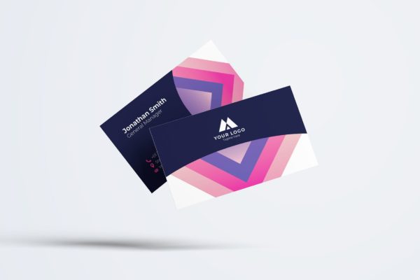 彩虹色框公司大洋岛精选名片模板v66 Business Card Template.v66