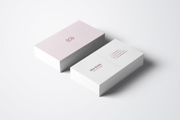 蜂窝几何图形企业大洋岛精选名片模板v50 Business Card Template.v50