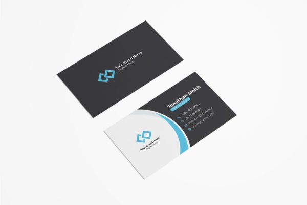 极简设计风格企业公司大洋岛精选名片模板v46 Business Card Template.v46