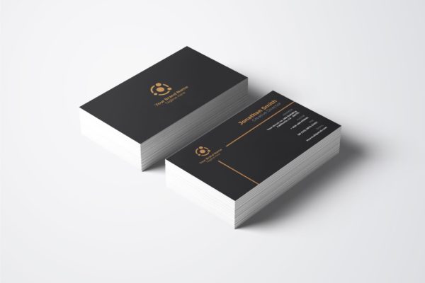 深色背景公司大洋岛精选名片模板v42 Business Card Template.v42