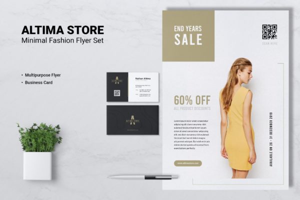 时装店推广传单&大洋岛精选名片模板 ALTIMA Fashion Store Flyer & Business Card缩略图 时装店推广传单&大洋岛精选名片模板 ALTIMA Fashion Store Flyer & Business Card