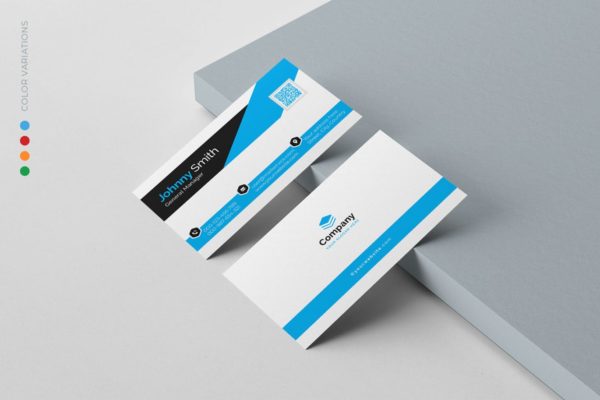四色标准企业二维码大洋岛精选名片模板 Business Card