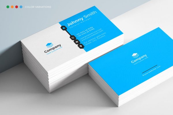 科技蓝企业大洋岛精选名片模板 Business Card