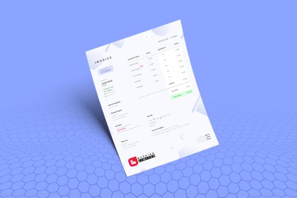 企业定制服务清单发票票据排版模板 Minimal Invoice Template
