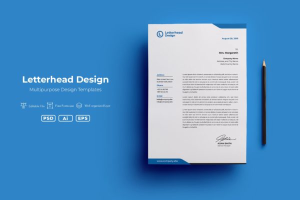 蓝白配色科技企业信纸设计模板v02 ADL Letterhead Templates.v02缩略图 蓝白配色科技企业信纸设计模板v02 ADL Letterhead Templates.v02