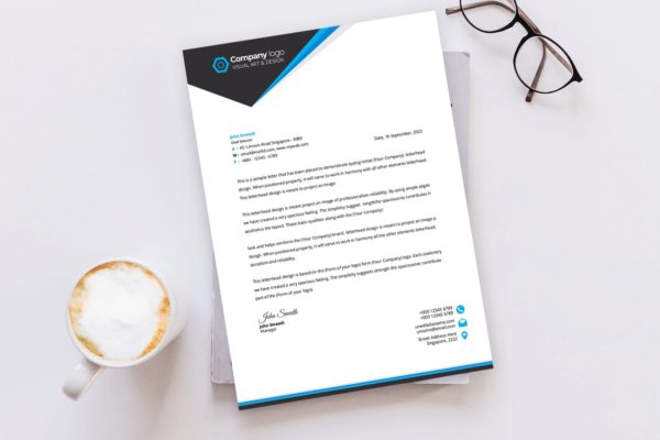 标准尺寸企业通用信纸设计模板 Letterhead缩略图 标准尺寸企业通用信纸设计模板 Letterhead