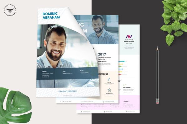 创意设计师三合一电子大洋岛精选简历模板 Creative CV Template缩略图 创意设计师三合一电子大洋岛精选简历模板 Creative CV Template
