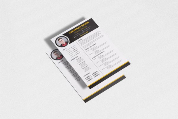 圆形头像职位应聘履历表模板v10 Cv Resume Template.v10缩略图 圆形头像职位应聘履历表模板v10 Cv Resume Template.v10