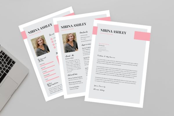 时尚编辑介绍信&大洋岛精选简历模板 Nirina Fashion Resume Designer