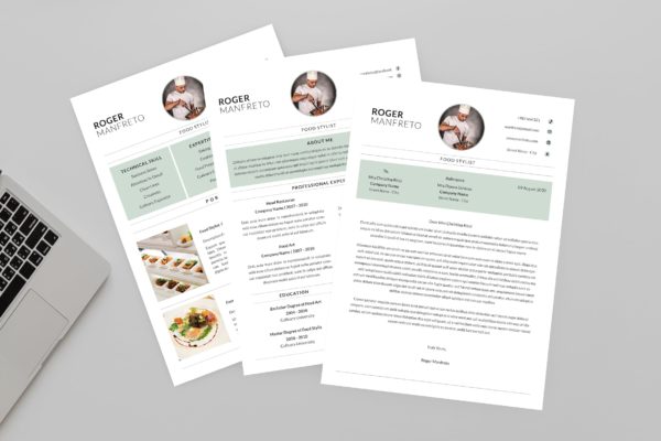 餐饮厨师个人简历模板下载 Food Stylist Resume Designer