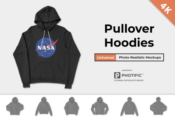 连帽卫衣胸前印花图案设计预览样机大洋岛精选 Pullover Hoodie Sweatshirt Mockups