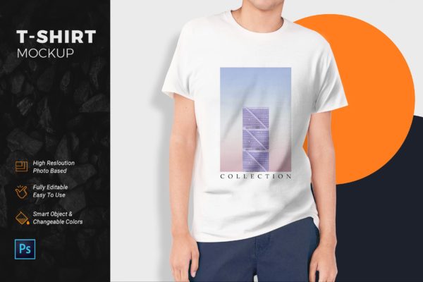 男士休闲T恤印花设计图案预览样机大洋岛精选模板 T-Shirt Mockup缩略图 男士休闲T恤印花设计图案预览样机大洋岛精选模板 T-Shirt Mockup
