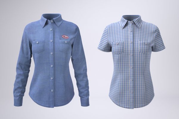 女士工作服款式展示样机大洋岛精选模板 Women’s Work Shirt Mock-Up