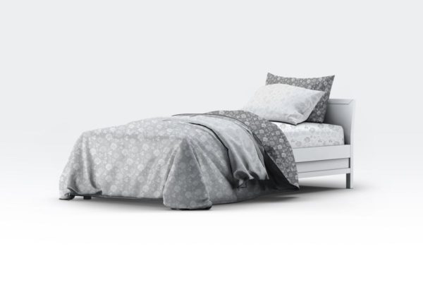 床上用品四件套印花图案设计展示样机大洋岛精选模板 Single Bedding Mock-Up