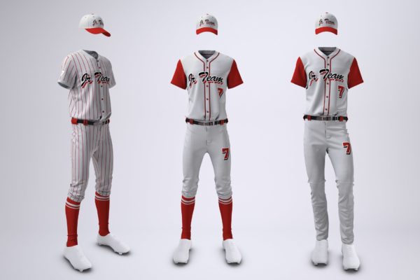 棒球队队服套装设计图样机大洋岛精选模板 Baseball Team Uniform Mock-up