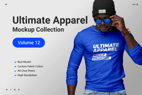 服装电商必备的终极男士服饰产品展示样机大洋岛精选模板v12 Ultimate Apparel Mockup Vol. 12