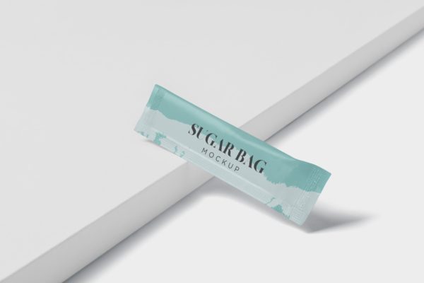 白砂糖长条包装纸袋外观设计图大洋岛精选 Sugar Bag Mockup – Slim Rectangle