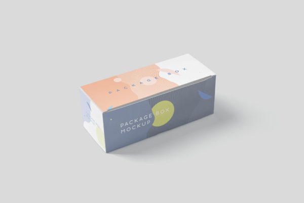 宽矩形包装盒外观设计效果图大洋岛精选 Package Box Mock-Up Set – Wide Rectangle