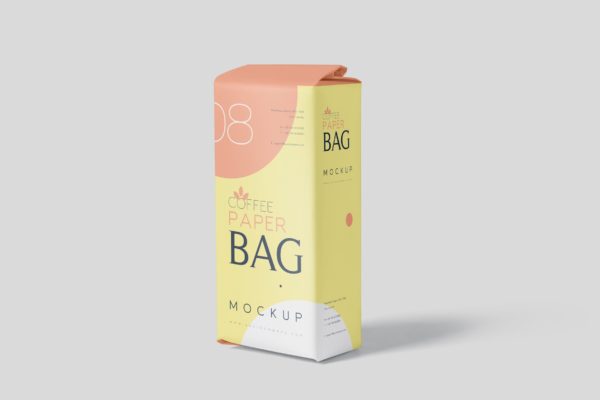 咖啡粉/咖啡豆纸袋包装大洋岛精选模板 Coffee Paper Bag Mockup Set
