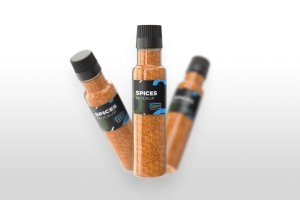 厨房用品香料瓶外观设计大洋岛精选 Realistic Spices Bottle – Mockups缩略图 厨房用品香料瓶外观设计大洋岛精选 Realistic Spices Bottle – Mockups