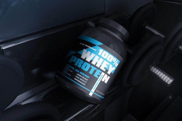 蛋白粉保健品罐外包装设计效果图大洋岛精选 Protein Jar Mockup