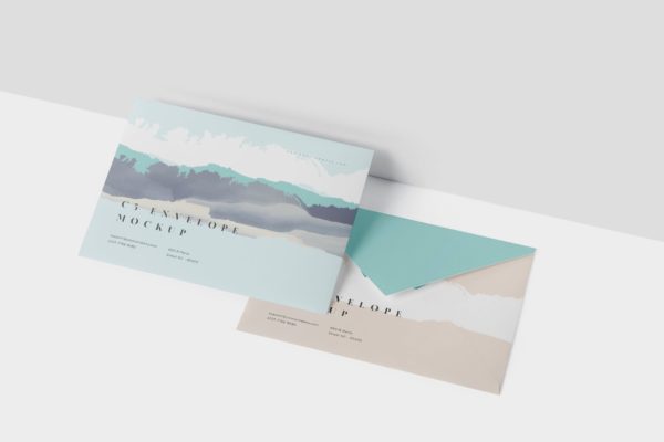 C5规格企业信封设计效果图大洋岛精选 Envelope C5 Mock-Up Set