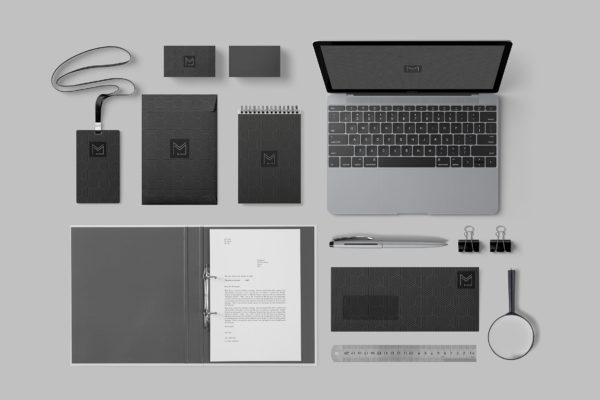 高端品牌办公用品套件品牌Logo效果图预览大洋岛精选 Stationery PSD Mockups