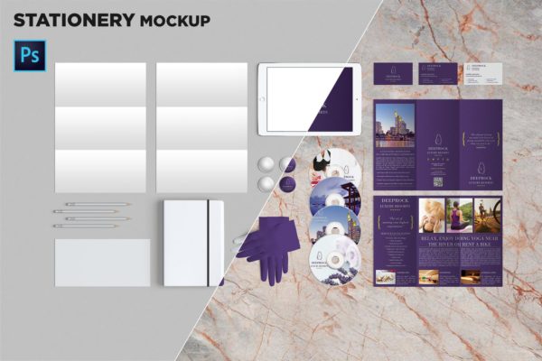品牌VI标识设计企业办公文具大洋岛精选模板03 Brand Identity / Stationery Mockup 03