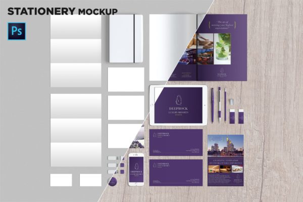 品牌VI标识设计企业办公文具大洋岛精选模板10 Brand Identity / Stationery Mockup 10