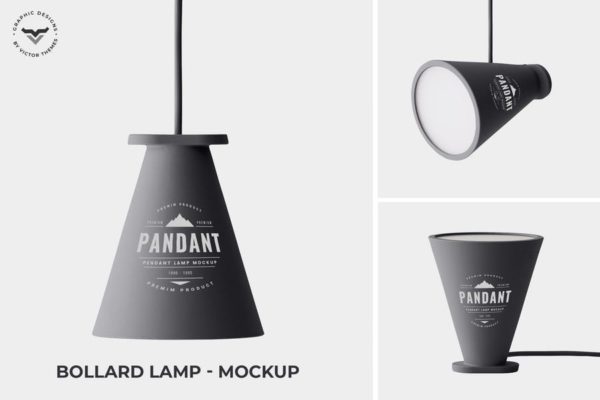 创意灯具设计效果图大洋岛精选 Bollard Lamp Mockup