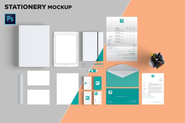 品牌VI标识设计企业办公文具大洋岛精选模板07 Brand Identity / Stationery Mockup 07