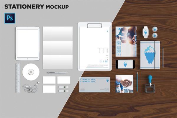 品牌VI标识设计企业办公文具大洋岛精选模板08 Brand Identity / Stationery Mockup 08