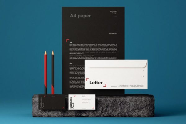 品牌VI设计常用办公用品展示大洋岛精选模板v3 Stationery Mock-Up Template