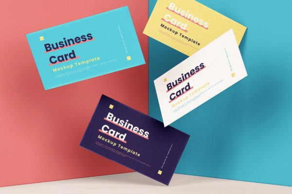 企业名片悬浮效果图大洋岛精选模板 Business Card Mock-Up Template