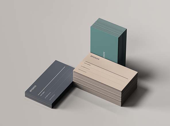 企业名片三种堆叠状态展示大洋岛精选模板 3 Business Card Stacks Mockup