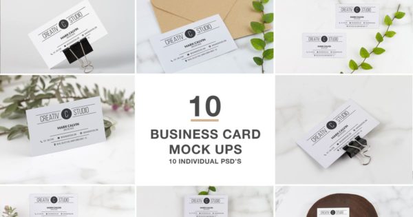 优雅场景背景企业名片设计效果图大洋岛精选模板 Business Card series Mock Up