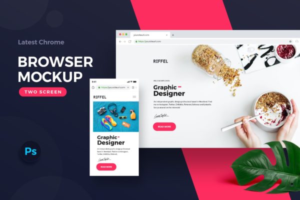 Chrome浏览器界面网站设计效果图预览大洋岛精选样机模板 Browser Screen Mockups缩略图 Chrome浏览器界面网站设计效果图预览大洋岛精选样机模板 Browser Screen Mockups