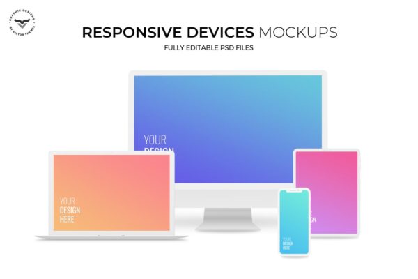 多设备响应式设计效果图预览大洋岛精选样机套件 Responsive Devices Mockups
