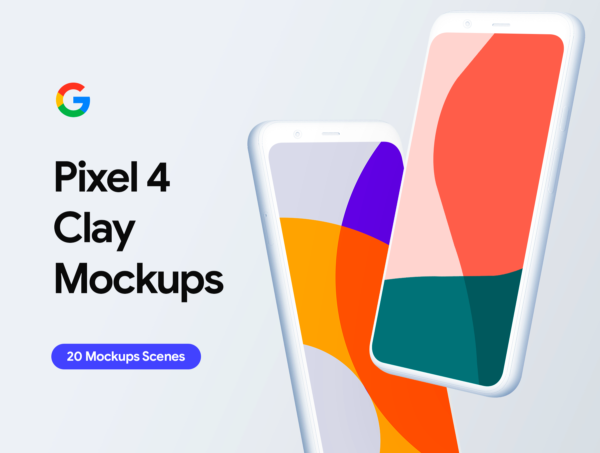 大洋岛下午茶：Google Pixel 4手机效果图黏土大洋岛精选样机模板